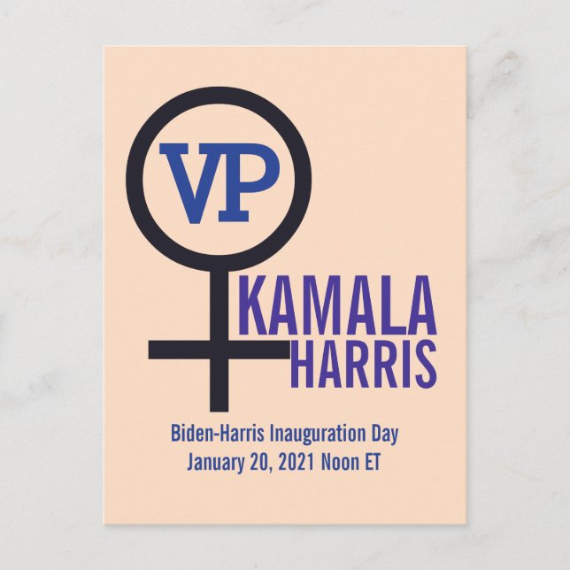 Erste Vizepräsidentin Kamala Harris Postkarte (Vorderseite)