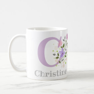 Erste Vorname Christine mit Blume Kaffeetasse