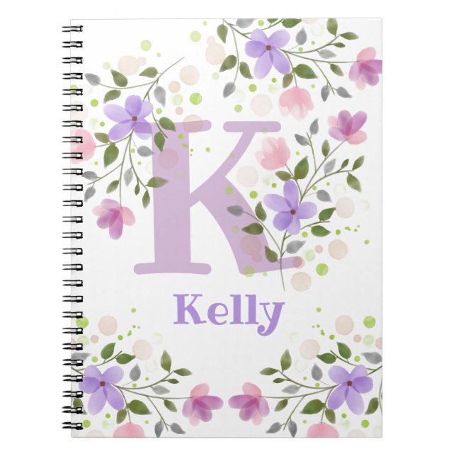 Erste Vorname Name Kelly mit Blume Notizblock (Vorderseite)