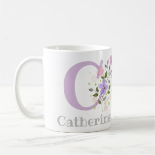 Erste Vorname plus Name Catherine mit Blume Kaffeetasse