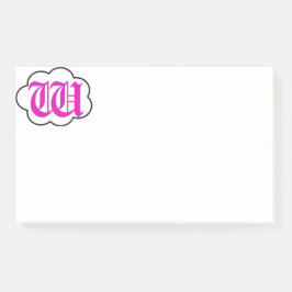 Erste W-Monogramm-Post-It-Notes Post-it Klebezettel