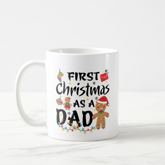 Erste Weihnacht als Vater Xmas Geschenk Kaffeetasse (Links)