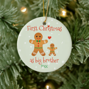 Erste Weihnachten als Big Brother - Lebkuchen Männ Keramik Ornament