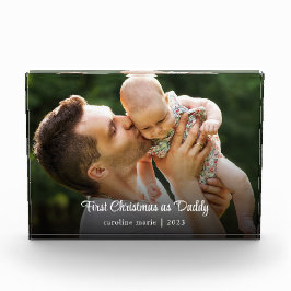 Erste Weihnachten als Daddy New Baby Elegant Scrip Fotoblock
