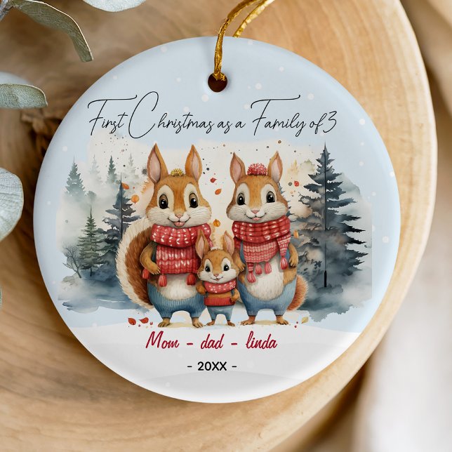 Erste Weihnachten als Familie von 3 Kaninchen Keramik Ornament (Von Creator hochgeladen)
