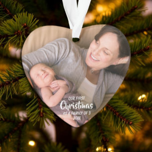Erste Weihnachten als Familie von 3 Ornament