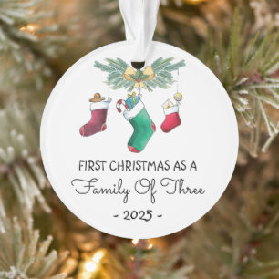 Erste Weihnachten als Familie von drei 2025 Ornament