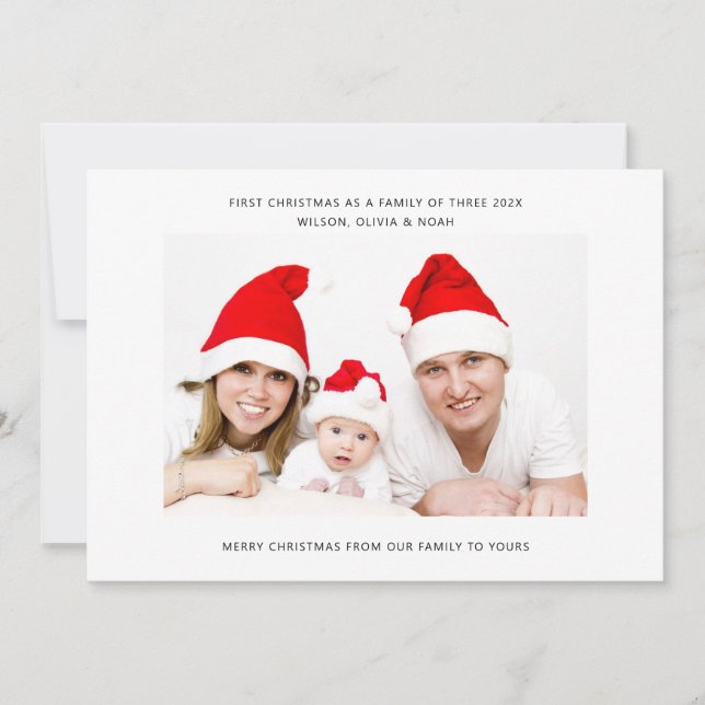 Erste Weihnachten als Familie von drei Fotos (Vorderseite)