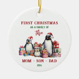 Erste Weihnachten als Familienschmuck Keramik Ornament