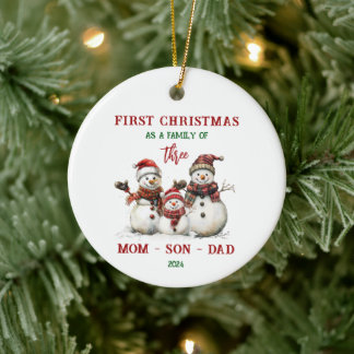Erste Weihnachten als Familienschmuck Keramik Ornament