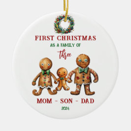 Erste Weihnachten als Familienschmuck Keramik Ornament