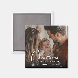 Erste Weihnachten als Foto der Eltern Magnet