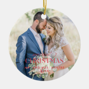 Erste Weihnachten als Foto Keramik Ornament