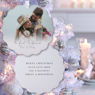Erste Weihnachten als Foto Overlay Script Ornament Karte