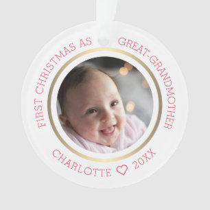 Erste Weihnachten als große Großmutter Foto rot Ornament