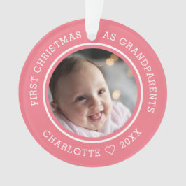 Erste Weihnachten als Großeltern 2 Foto rosa Ornament