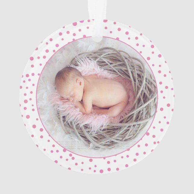 Erste Weihnachten als Großeltern Auto und rosa Fot Ornament (Rückseite)