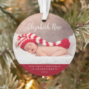 Erste Weihnachten als Großeltern Baby Foto Orname Ornament
