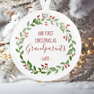 Erste Weihnachten als Großeltern Custom Baby Foto Ornament