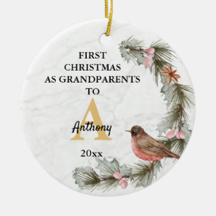 Erste Weihnachten als Großeltern im Individuelle  Keramik Ornament