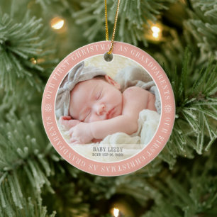 Erste Weihnachten als Großeltern Modernes Foto Keramik Ornament