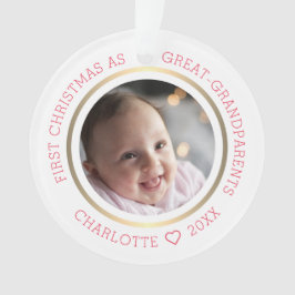 Erste Weihnachten als Großeltern Modernes Foto Ornament