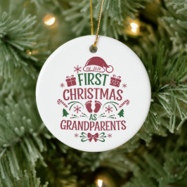 Erste Weihnachten als Großeltern, Oma, Opa Keramik Ornament