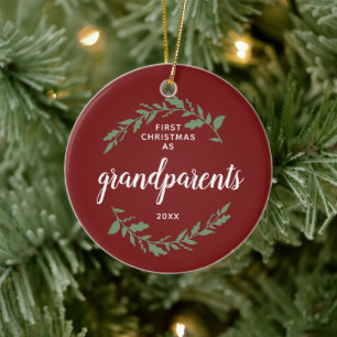 Erste Weihnachten als Großeltern Personalisierte W Keramik Ornament