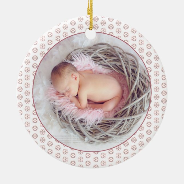 Erste Weihnachten als Großeltern Rose Gold Foto Keramik Ornament (Hinten)