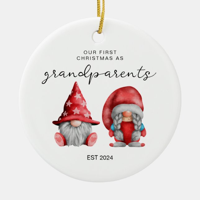 Erste Weihnachten als Großeltern Weihnachtsfamilie Keramik Ornament (Vorne)