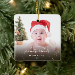Erste Weihnachten als Großeltern Weihnachtsfamilie Keramikornament