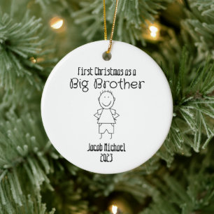 "Erste Weihnachten als großer Bruder"-Ornament Keramik Ornament
