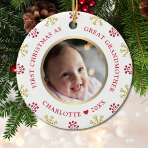 Erste Weihnachten als Großmutter-Foto Keramik Ornament