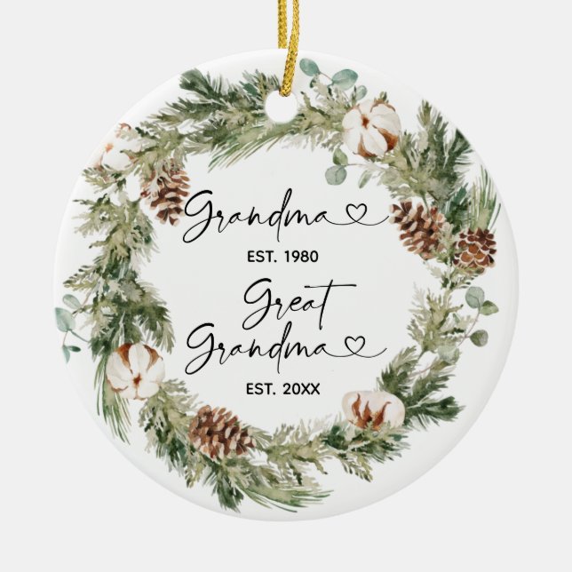 Erste Weihnachten als Großmutter-Geschenk Keramik Ornament (Vorne)