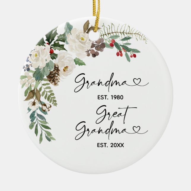 Erste Weihnachten als Großmutter-Geschenk Keramik Ornament (Vorne)