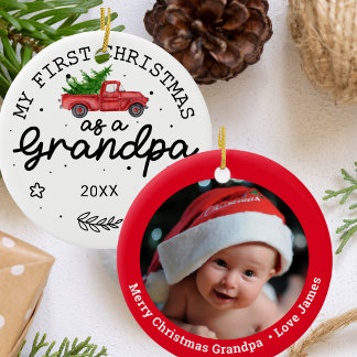 Erste Weihnachten als Großvater Keramik Ornament