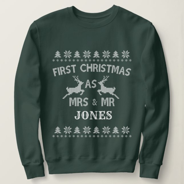 Erste Weihnachten als Herr und Frau, Weihnachtssüß Sweatshirt (Design vorne)