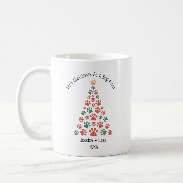 Erste Weihnachten als Hunde Mama/Vater Tasse - Ges (Links)