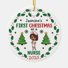 Erste Weihnachten als Krankenschwester Personalisi Keramik Ornament