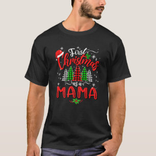 Erste Weihnachten als Mama-Familie Kariert Pajamas T-Shirt