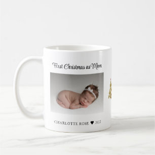 Erste Weihnachten als Mama New Baby Foto Kaffeetasse