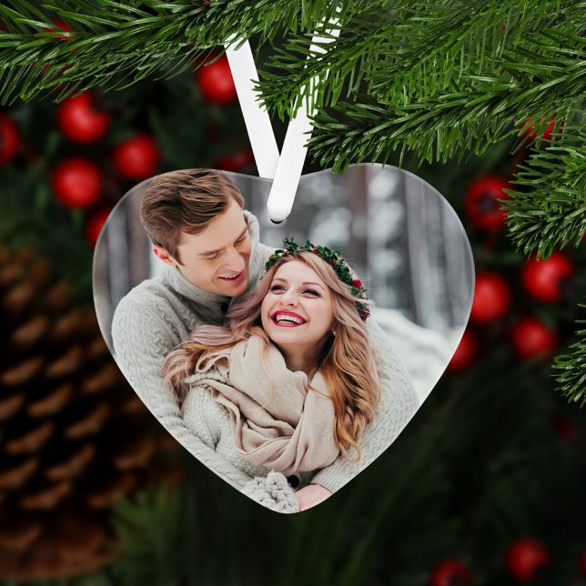 Erste Weihnachten als Mr. and Mrs Modern Wedding F Ornament (Von Creator hochgeladen)