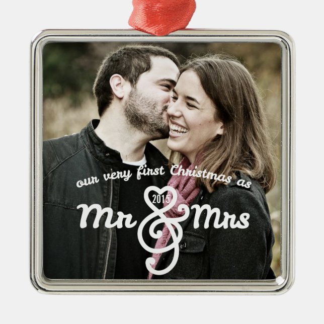 Erste Weihnachten als Mr & Mrs Keepake Ornament (Vorne)