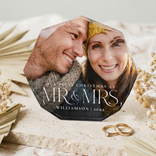 Erste Weihnachten als Mr. & Mrs. Modern Couple Fot Fotoblock