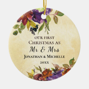Erste Weihnachten als Mr. & Mrs. Wedding Bibel Keramik Ornament
