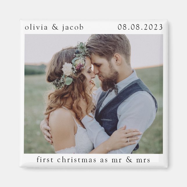Erste Weihnachten als Mr. & Mrs. Wedding Foto Keep Magnet (Vorne)