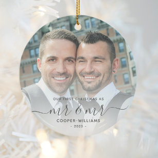Erste Weihnachten als Mr. und Mr. LGBTQ Keepake Keramik Ornament