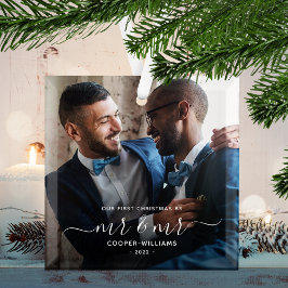 Erste Weihnachten als Mr. und Mr. LGBTQ Keepake Ornament Aus Glas