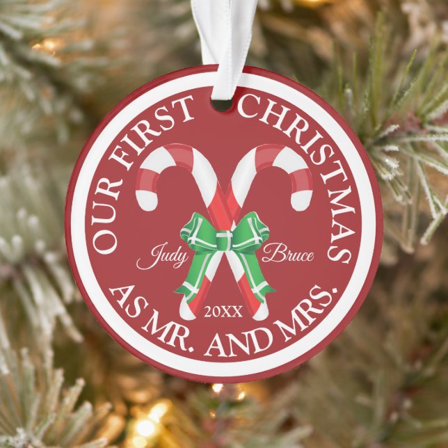 Erste Weihnachten als Mr. und Mrs. Acrylic Ornamen Ornament (Baum)
