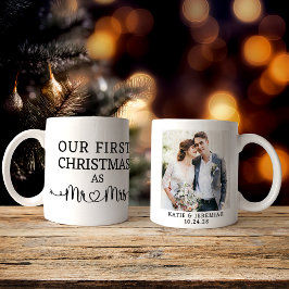 Erste Weihnachten als Mr. und Mrs. Foto Kaffeetasse